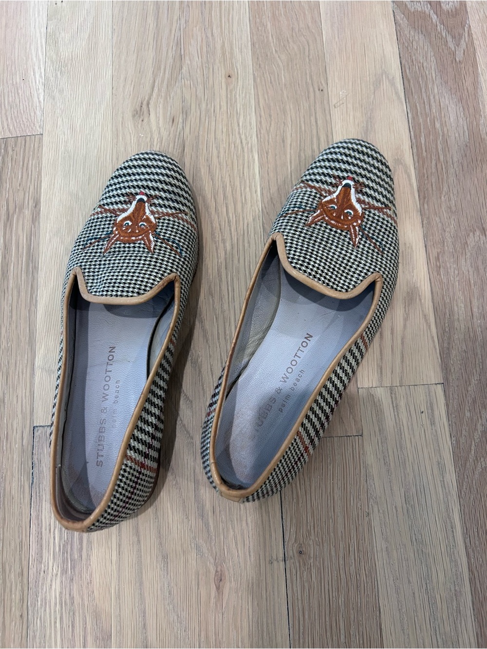Stubbs & Wootton Houndstooth Loafers